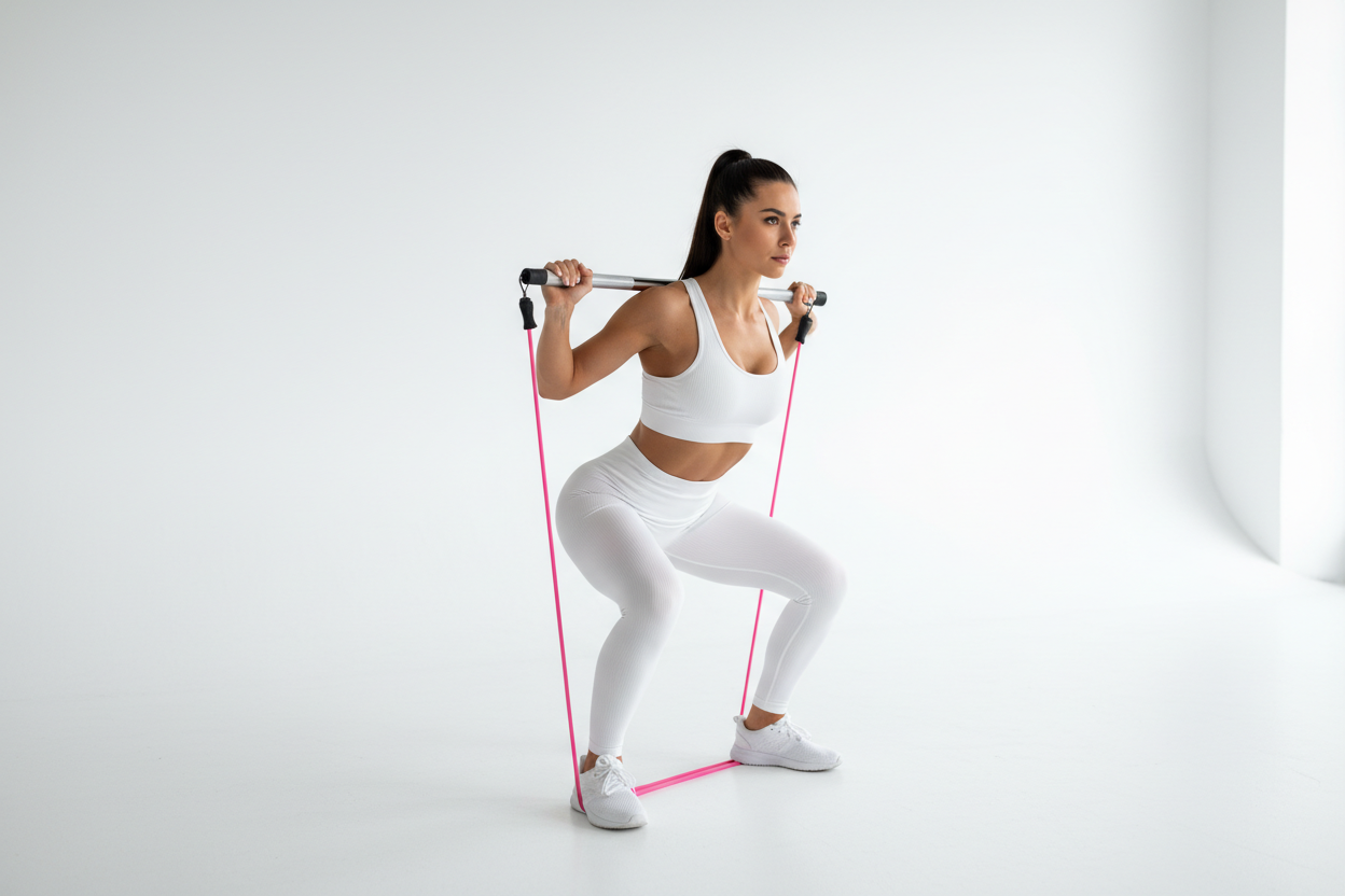 the part she is holding should be a bar which is attached to the band